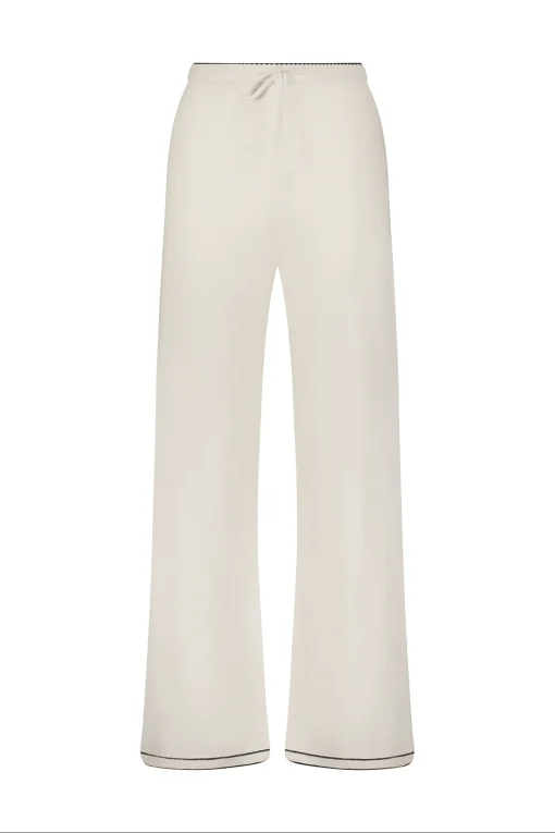GIGI C Lounge|Aubrie Wide Leg Pant Ivory