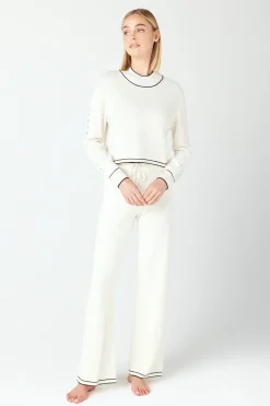 GIGI C Lounge|Aubrie Wide Leg Pant Ivory
