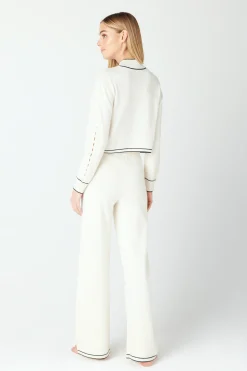 GIGI C Lounge|Aubrie Wide Leg Pant Ivory