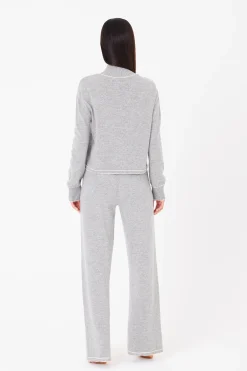 GIGI C Lounge|Aubrie Wide Leg Pant Heather Grey