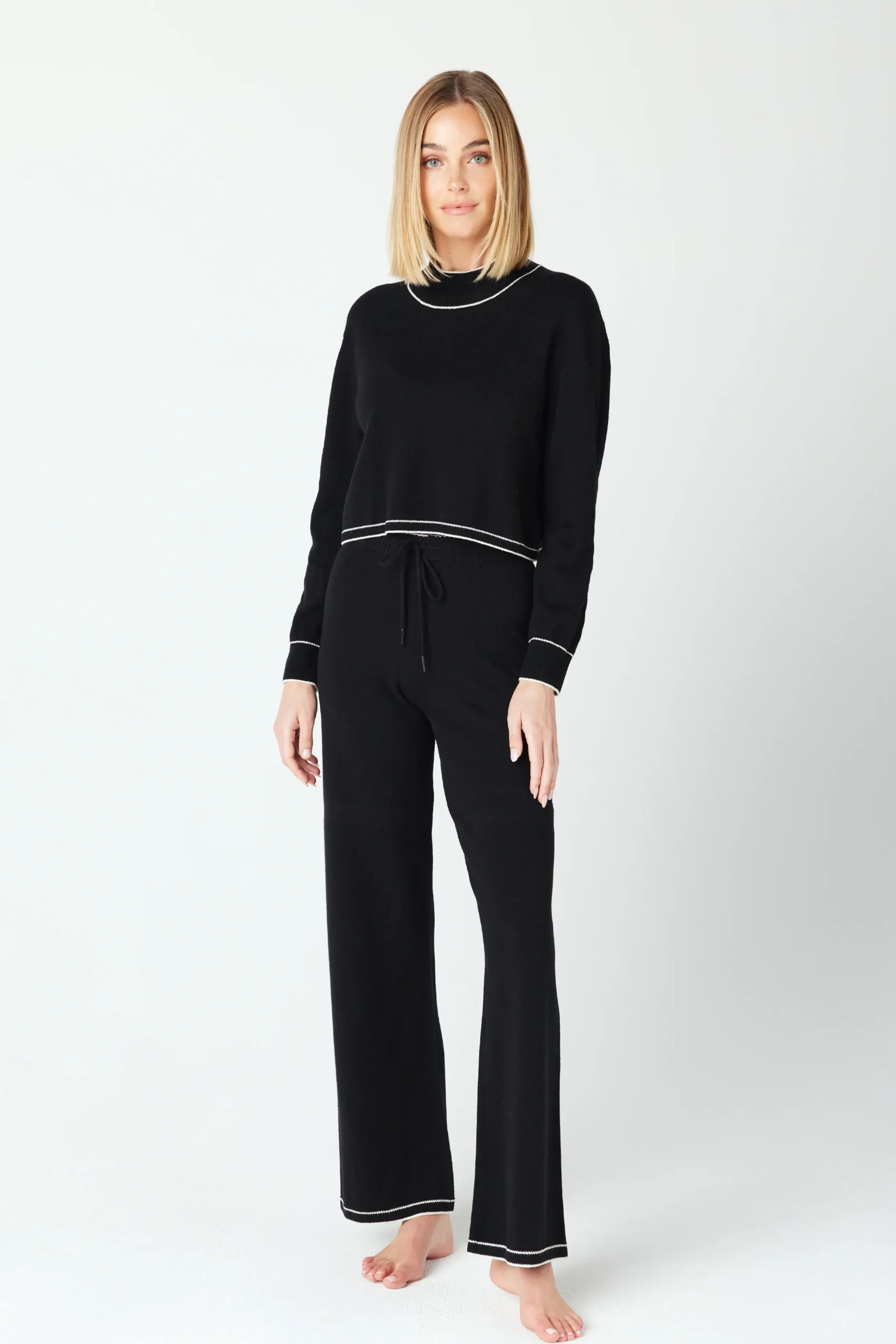GIGI C Lounge|Aubrie Wide Leg Pant Black