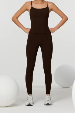 GIGI C Sport Bottoms|Ava Snakeskin Legging Chocolate