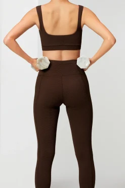 GIGI C Sport Bottoms|Ava Snakeskin Legging Chocolate