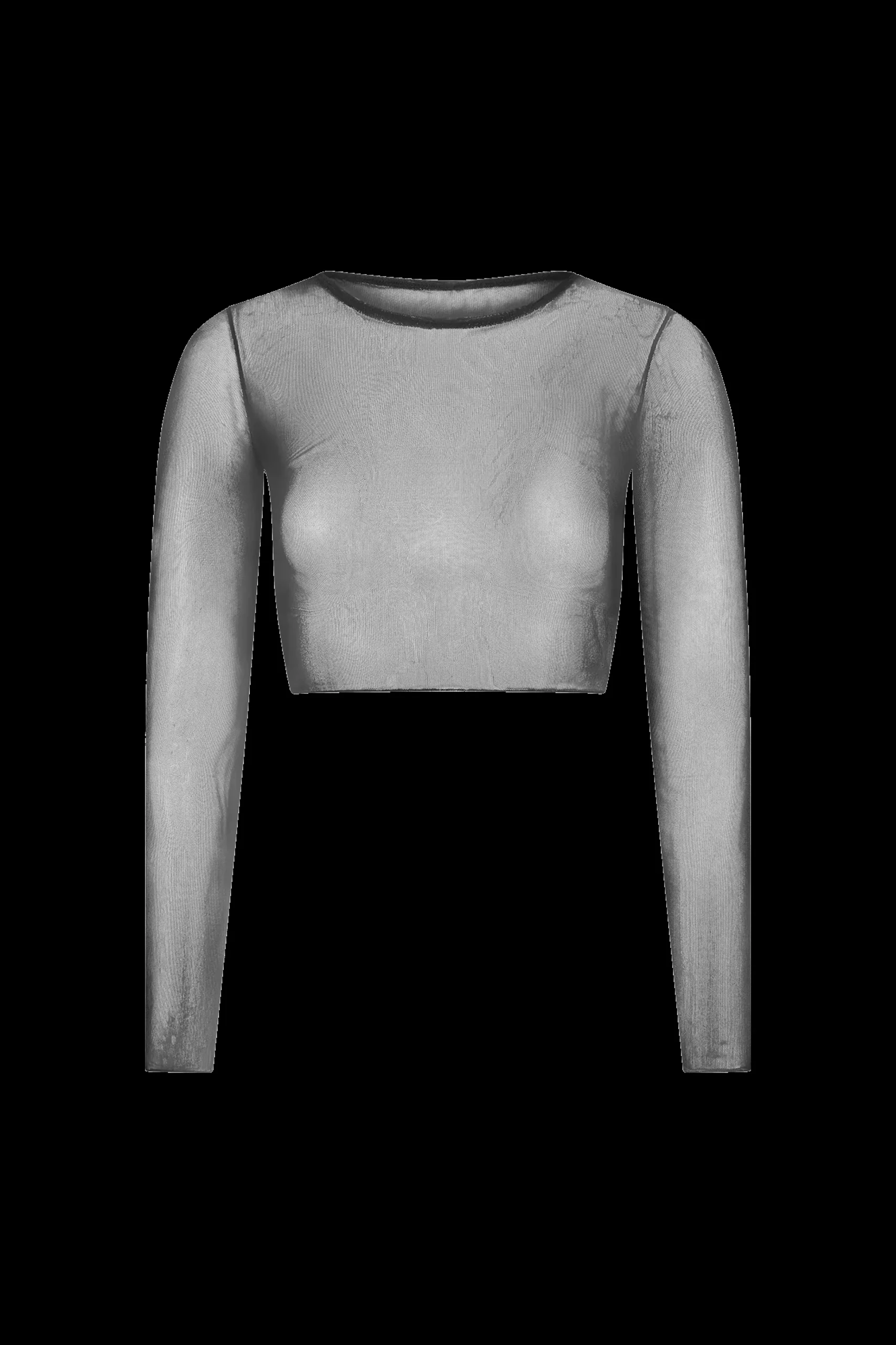 GIGI C Coverups|Matching Sets|Caroline Mesh Crop Top Black