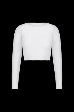 GIGI C Coverups|Matching Sets|Caroline Mesh Crop Top White