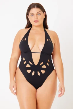GIGI C One Pieces|Casey Plunging One-Piece Black