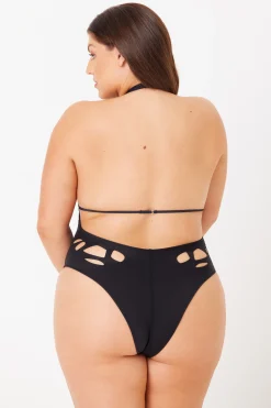 GIGI C One Pieces|Casey Plunging One-Piece Black