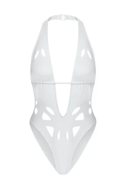 GIGI C One Pieces|Casey Plunging One-Piece White