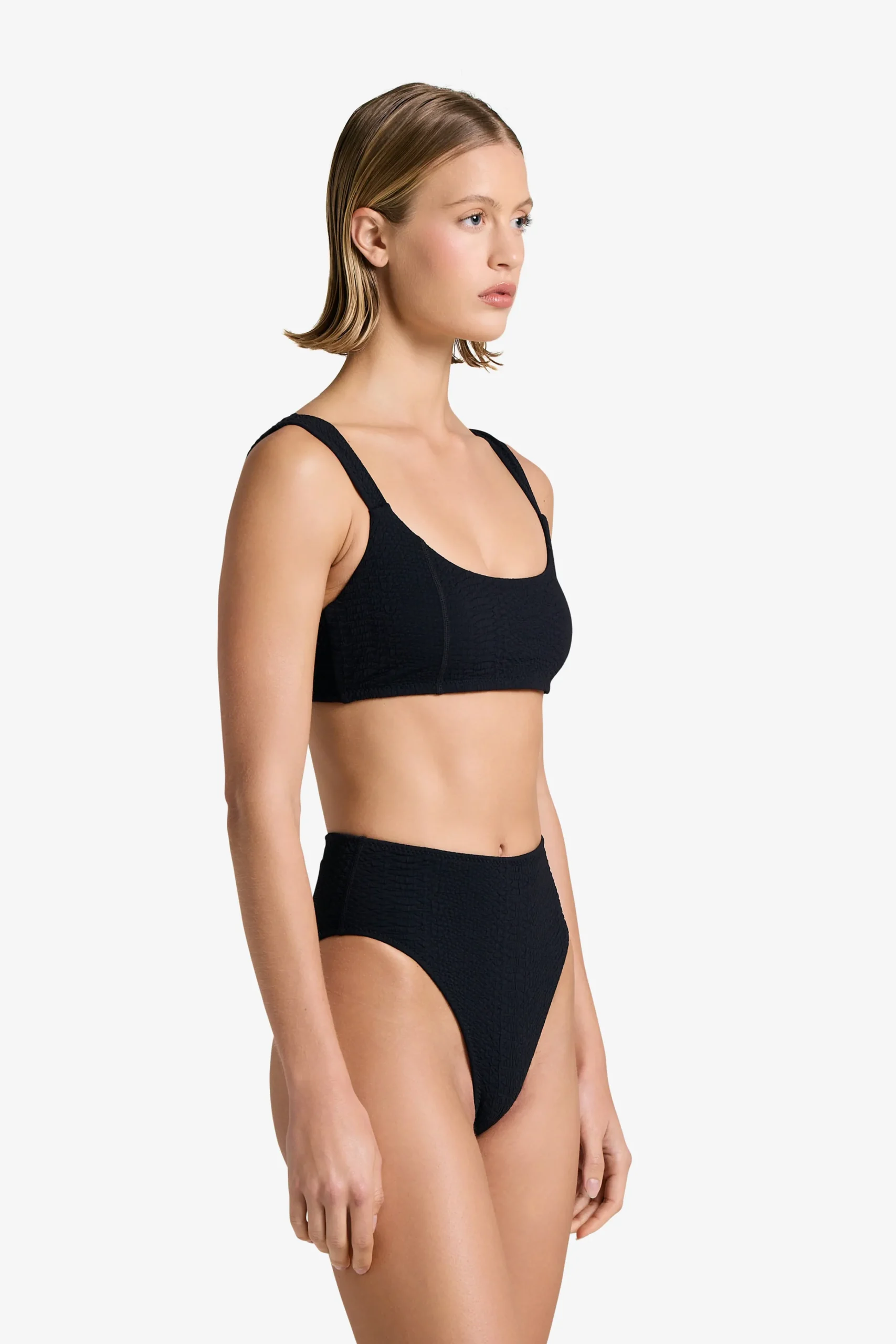 GIGI C Matching Sets|Swim Tops|Dawson Snakeskin Top Black