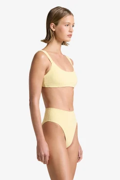 GIGI C Matching Sets|Swim Tops|Dawson Snakeskin Top Butter