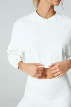 GIGI C Matching Sets|Sport Tops|Isabella Snakeskin Pullover Ivory