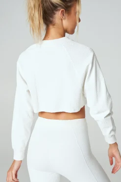GIGI C Matching Sets|Sport Tops|Isabella Snakeskin Pullover Ivory