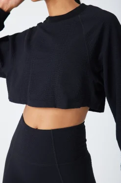 GIGI C Matching Sets|Sport Tops|Isabella Snakeskin Pullover Black