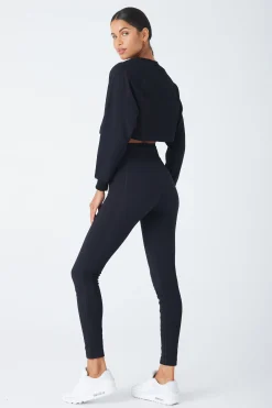 GIGI C Matching Sets|Sport Tops|Isabella Snakeskin Pullover Black