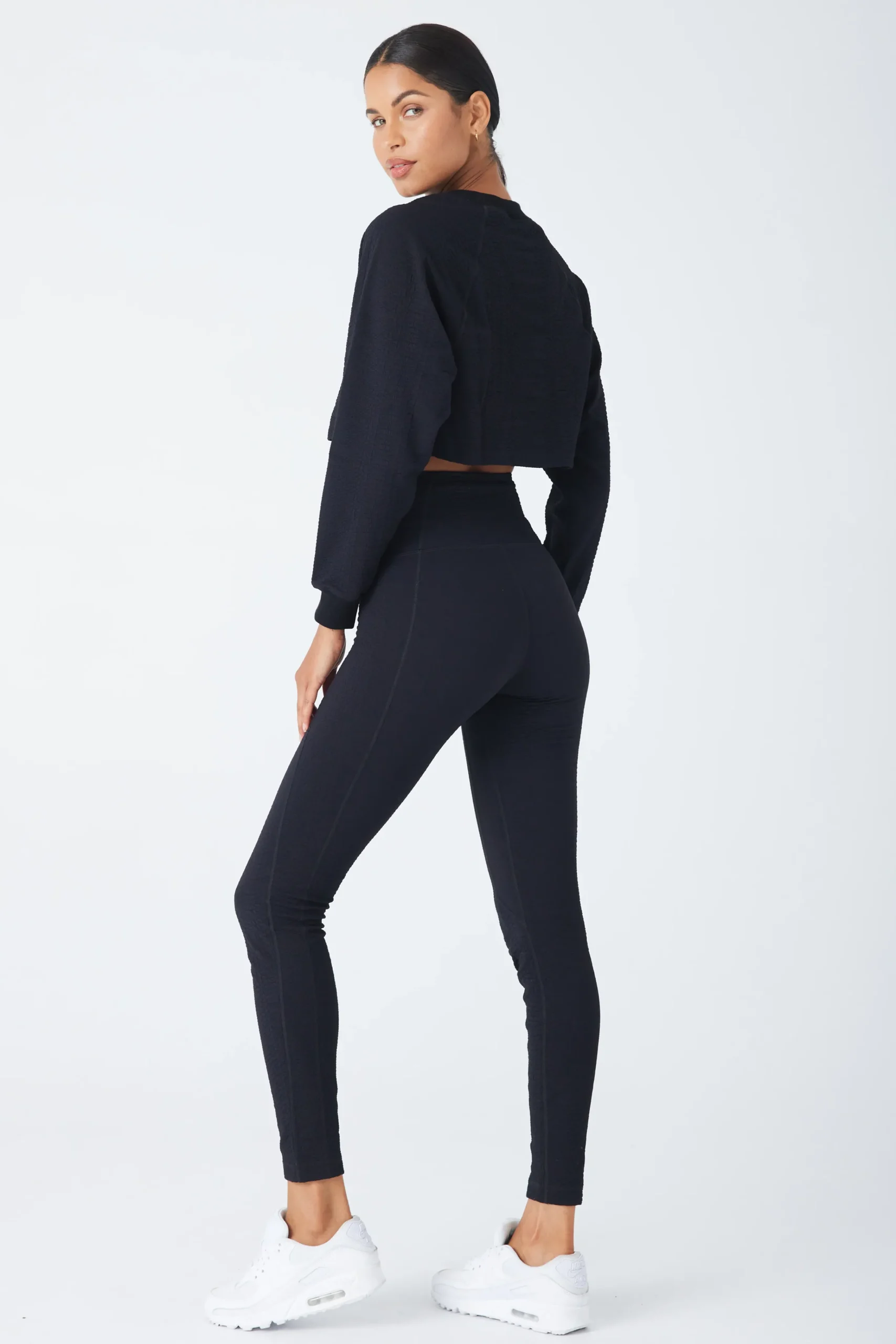 GIGI C Matching Sets|Sport Tops|Isabella Snakeskin Pullover Black