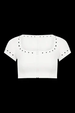 GIGI C Matching Sets|Swim Tops|Jennifer Crop Top White