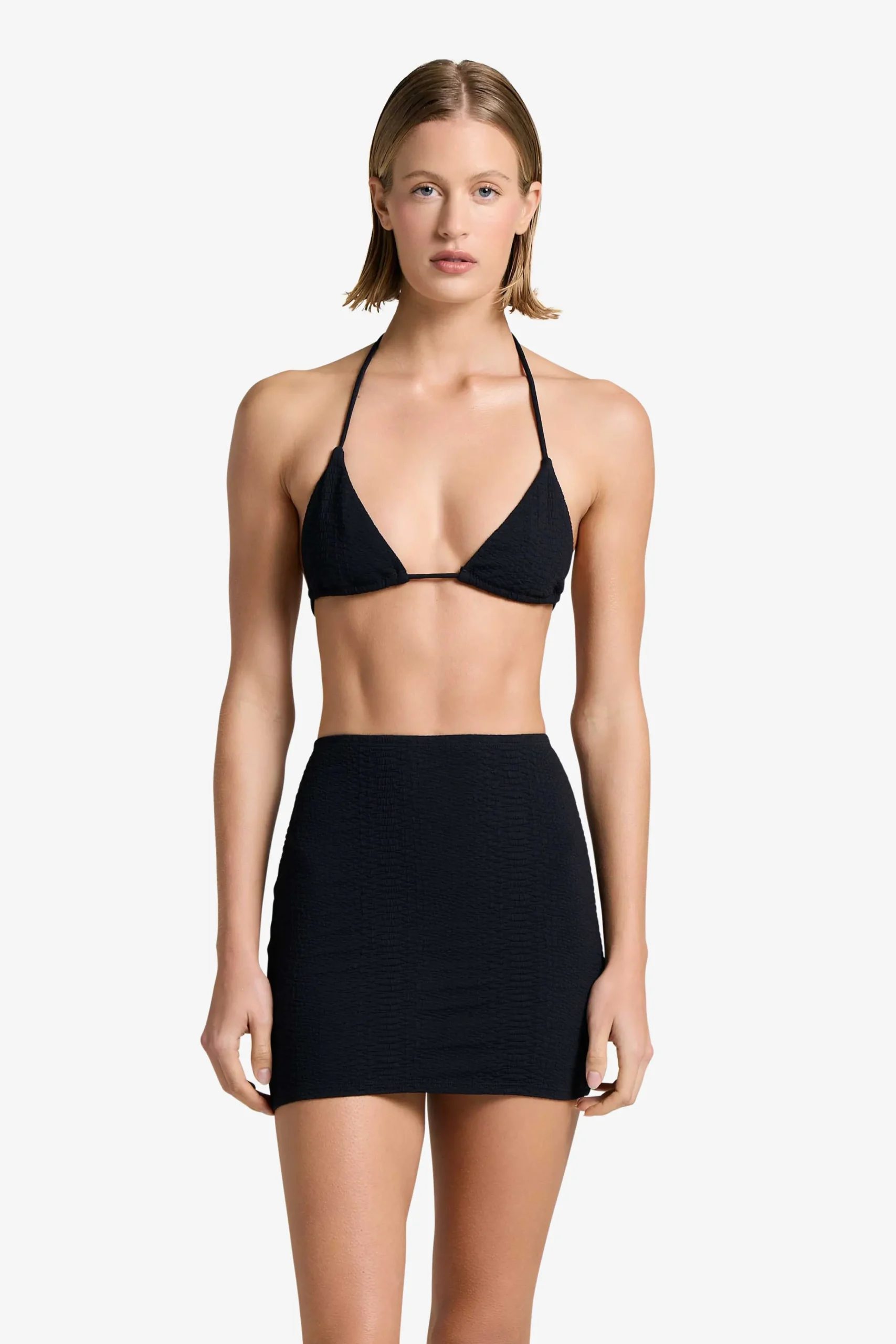 GIGI C Coverups|Matching Sets|Joelle Snakeskin Skirt Black