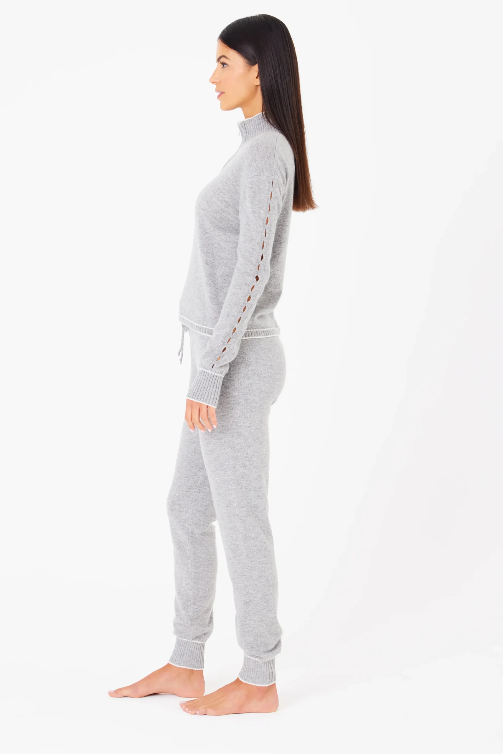GIGI C Lounge|June Sweater Heather Grey