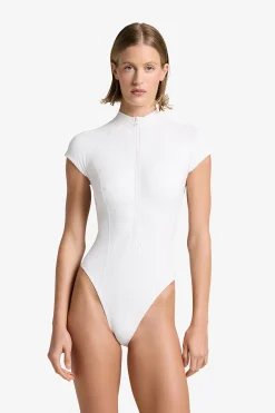 GIGI C Surf|One Pieces|Lilith Snakeskin Surfsuit Ivory
