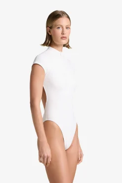 GIGI C Surf|One Pieces|Lilith Snakeskin Surfsuit Ivory