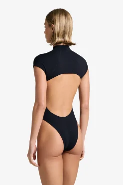 GIGI C Surf|One Pieces|Lilith Snakeskin Surfsuit Black