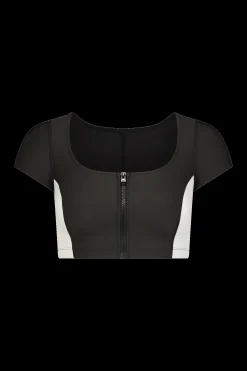 GIGI C Matching Sets|Swim Tops|Maci Crop Top Black & White