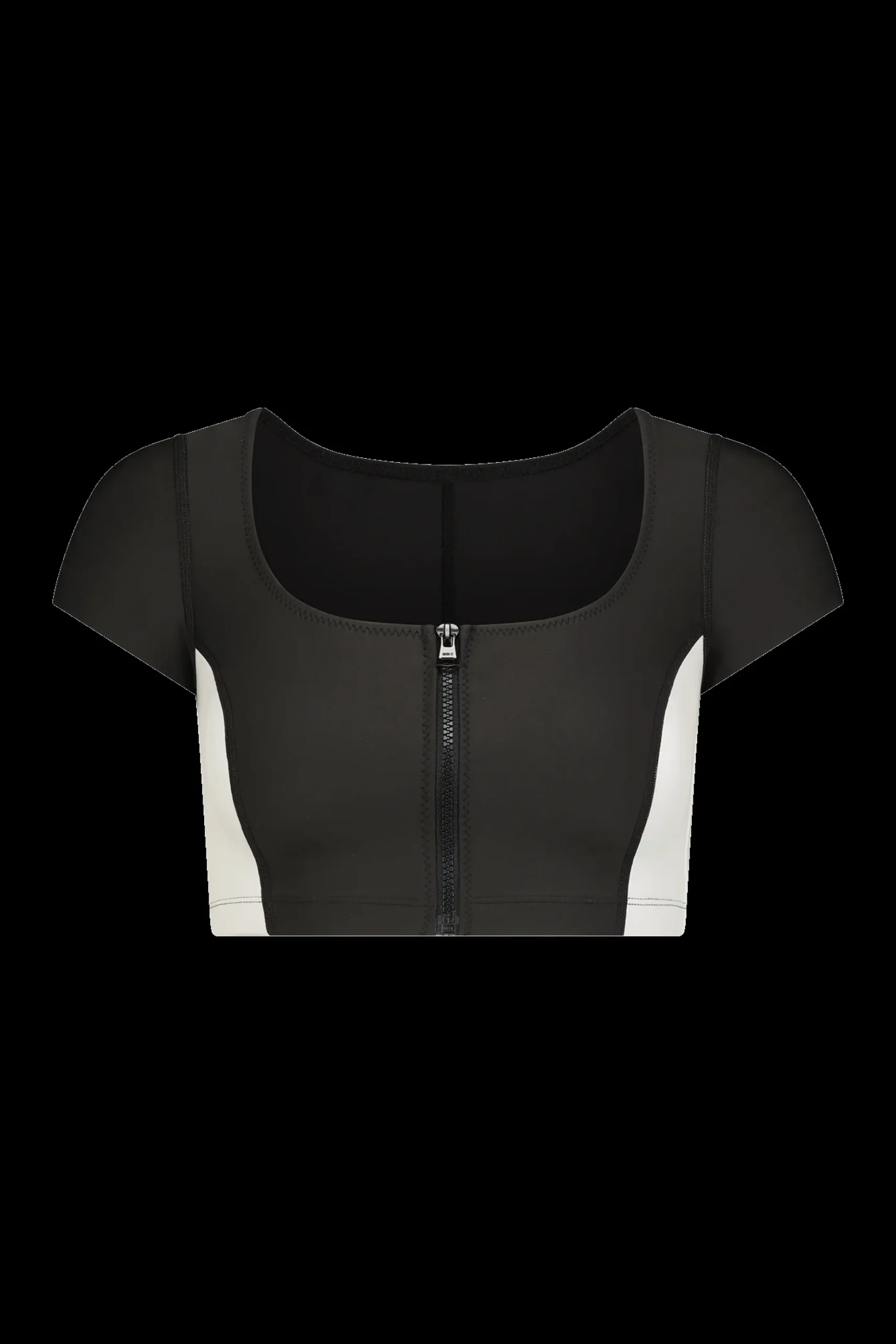 GIGI C Matching Sets|Swim Tops|Maci Crop Top Black & White