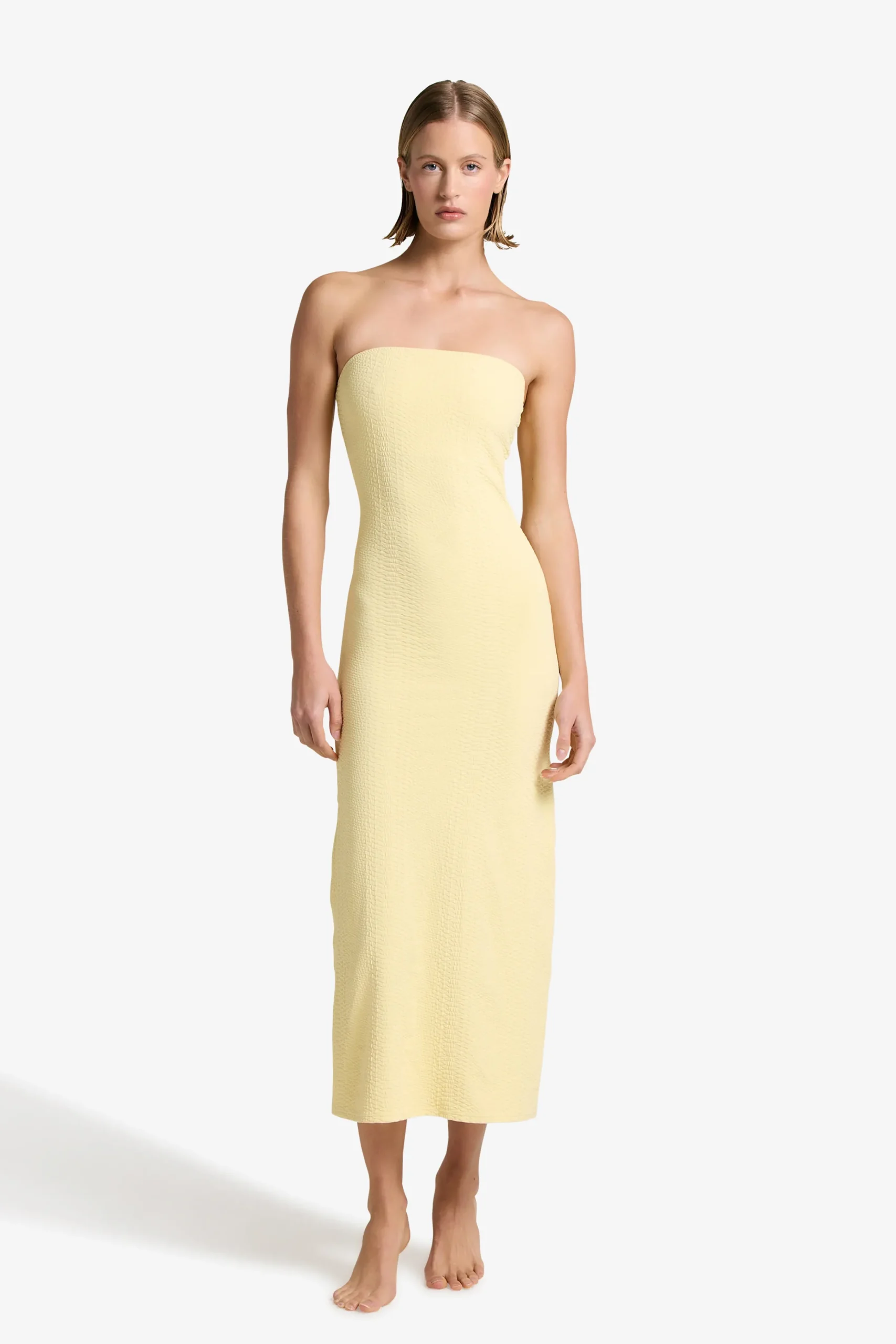 GIGI C Coverups|Dresses|Maya Snakeskin Dress Butter