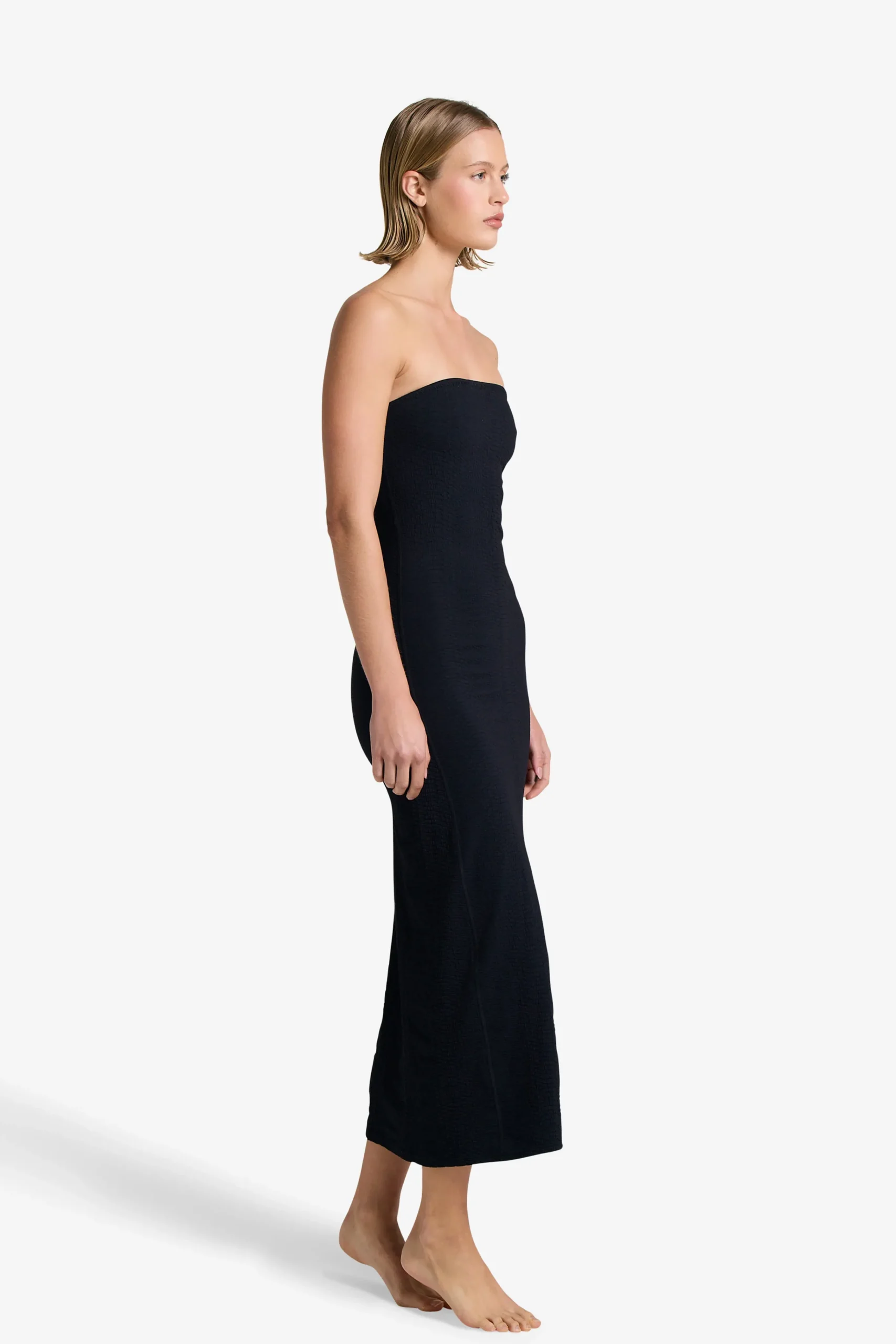 GIGI C Dresses|Coverups|Maya Snakeskin Dress Black