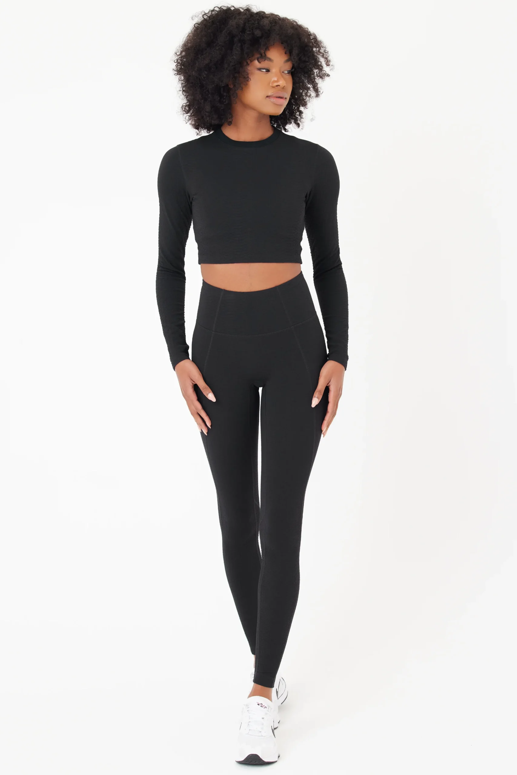 GIGI C Matching Sets|Sport Tops|Quinn Snakeskin Top Black