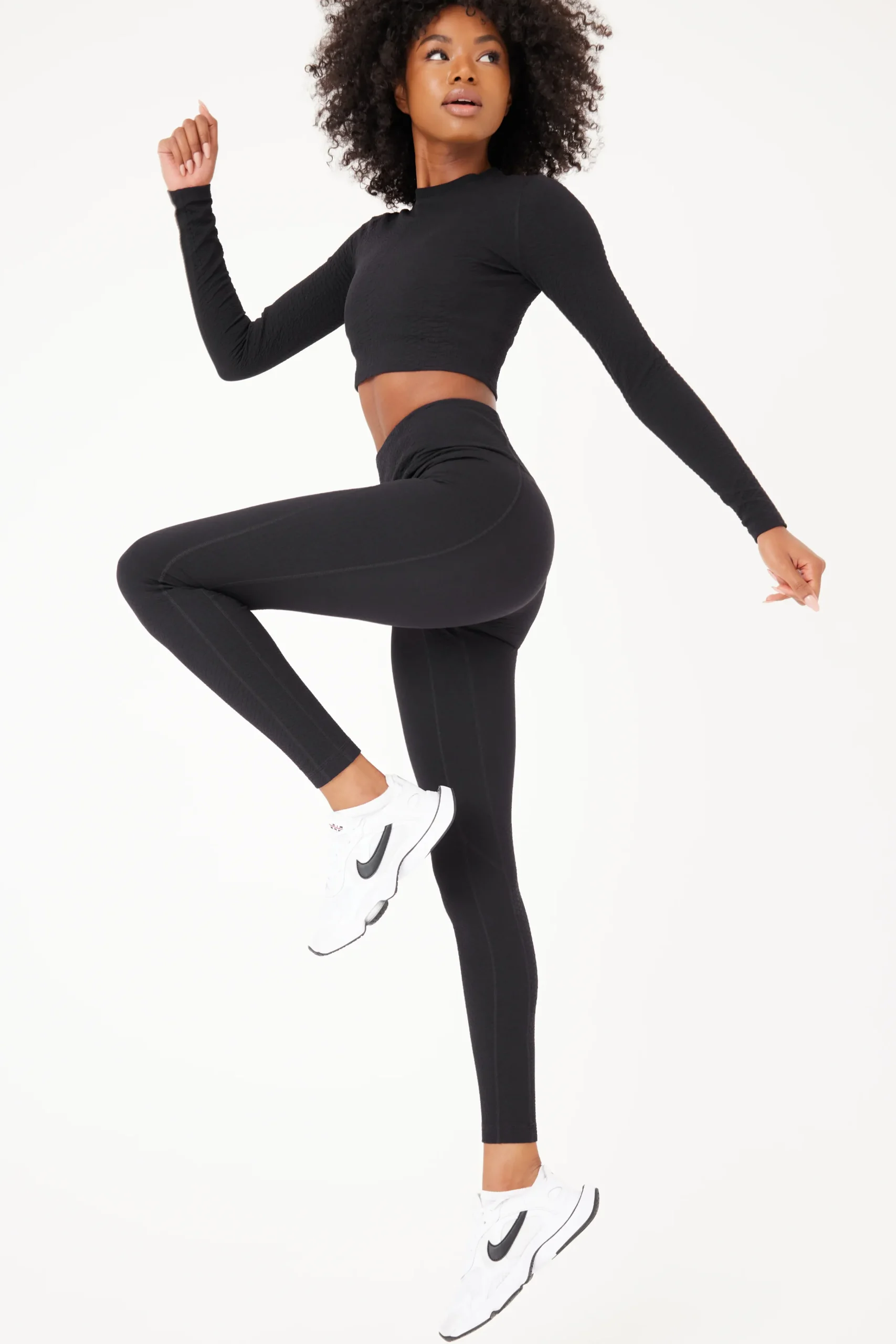 GIGI C Matching Sets|Sport Tops|Quinn Snakeskin Top Black