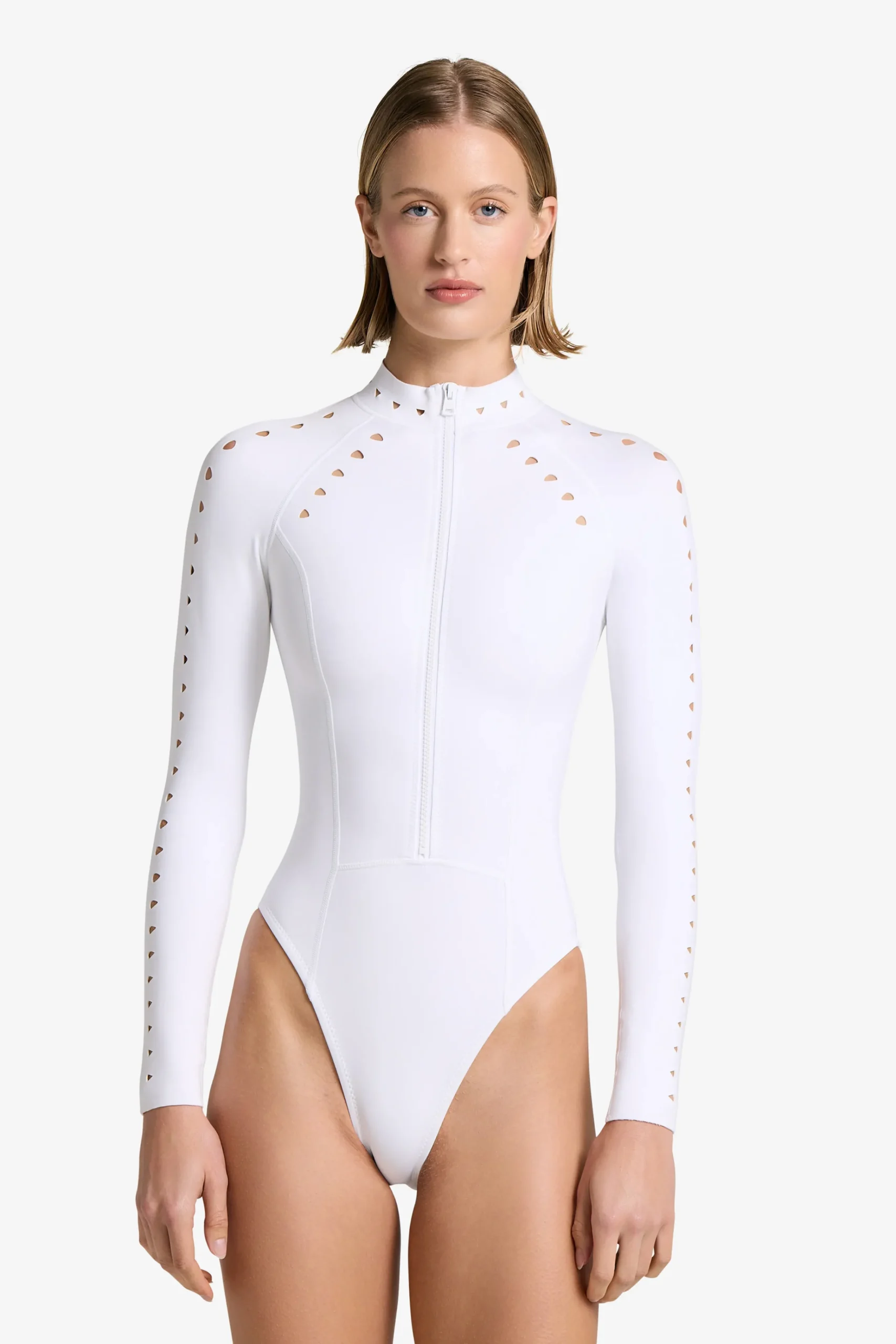 GIGI C Surf|One Pieces|Riley Surfsuit Full Coverage White