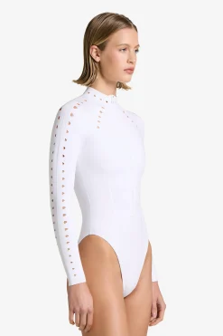 GIGI C Surf|One Pieces|Riley Surfsuit Full Coverage White