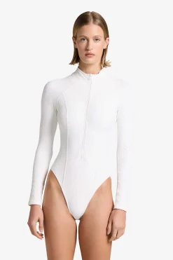 GIGI C Surf|One Pieces|Sophie Snakeskin Surfsuit Ivory